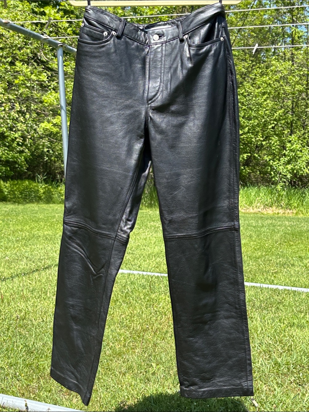Tommy Hilfiger Black 100% Leather Pants Sz 10 NWOT